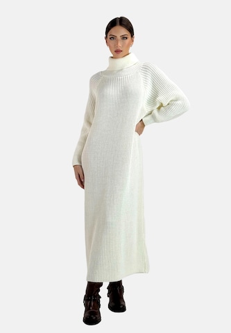 Elara Knit dress in White: front