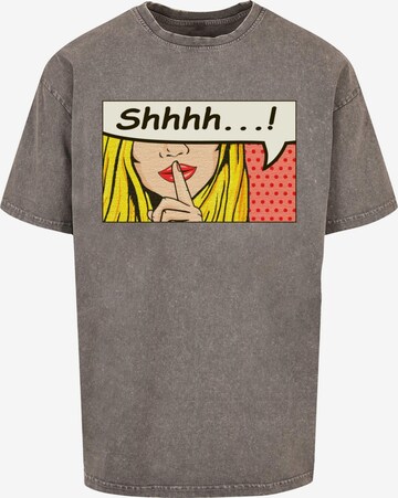 Merchcode Shirt 'Silent Sign Comic' in Grey: front