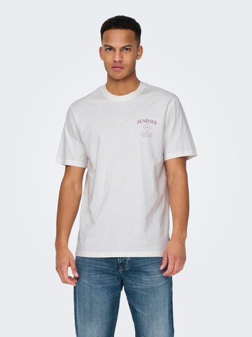 Only & Sons Тениска 'KYE' в бяло: отпред