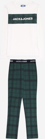 Jack & Jones Junior - Pijama 'TRAIN' en verde: frente