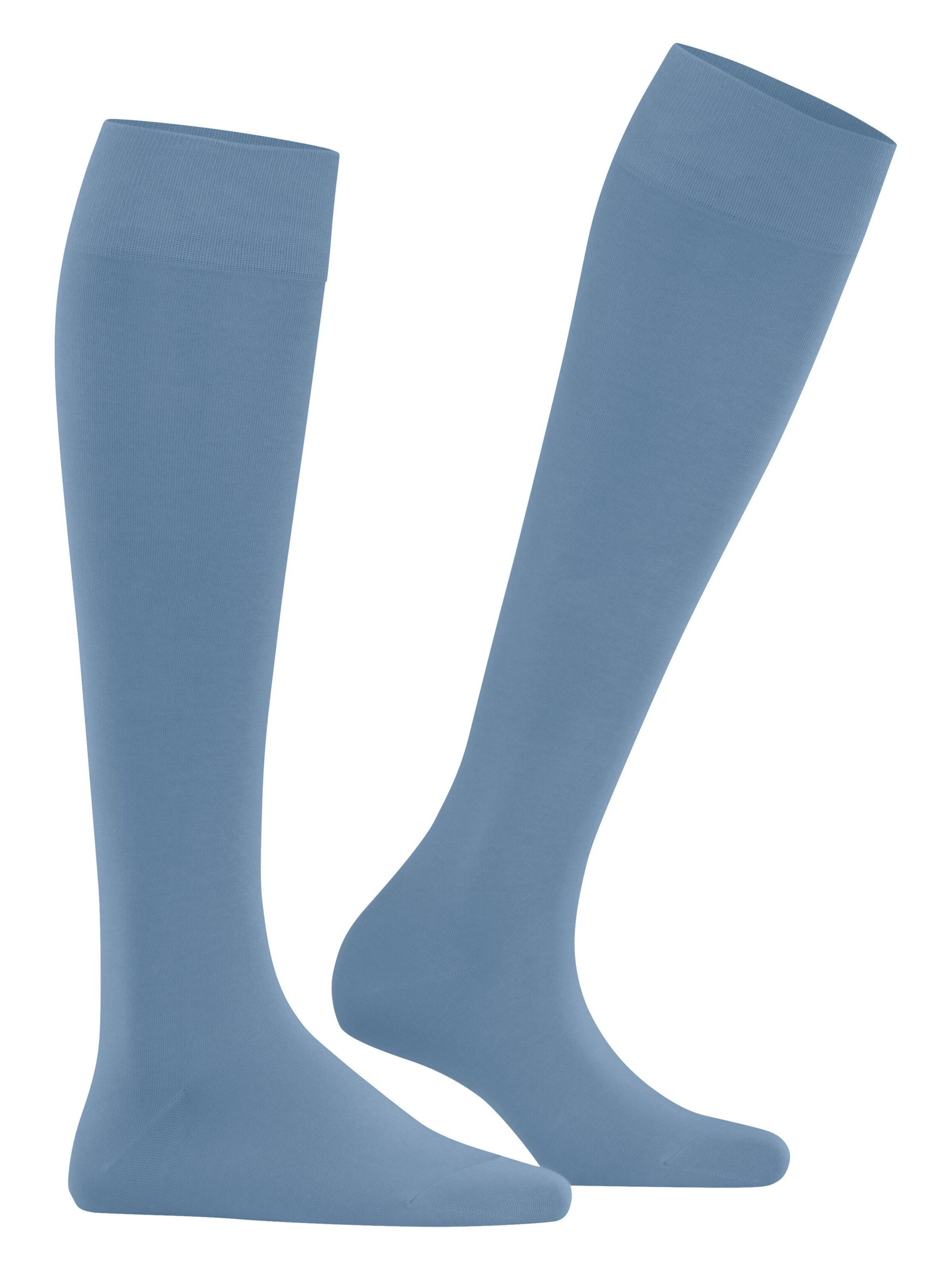 FALKE Knee High Socks 'Cotton Touch' in Blue: front