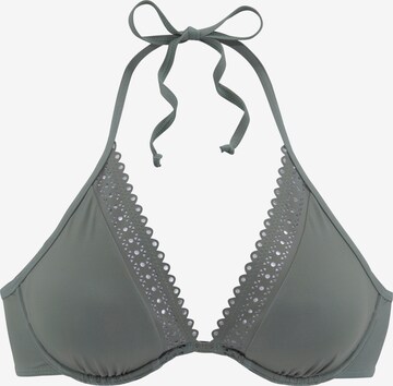 s.Oliver Triangle Bikini Top in Green: front