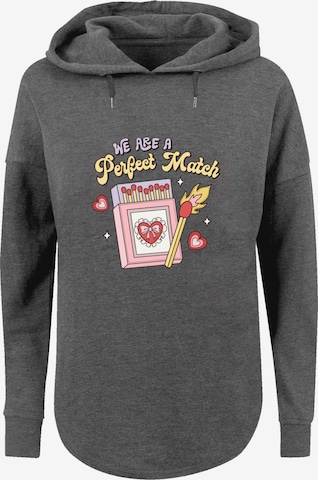 F4NT4STIC Sweatshirt 'We Are A Perfect Match Love' in Grey: front