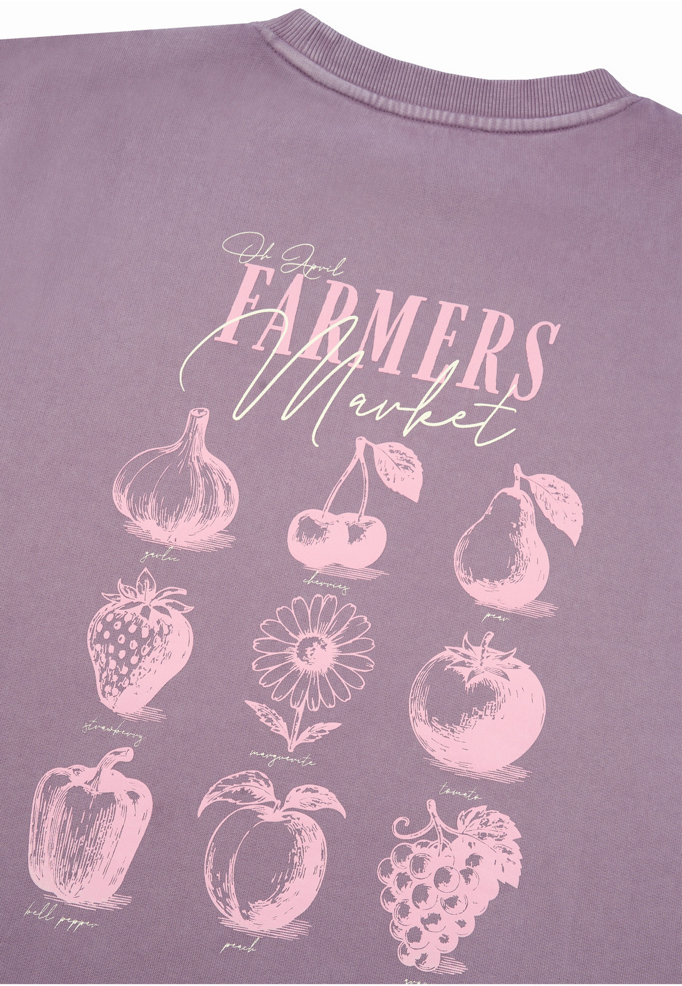 OH APRIL Sweatshirt 'Farmers Market' in Lila