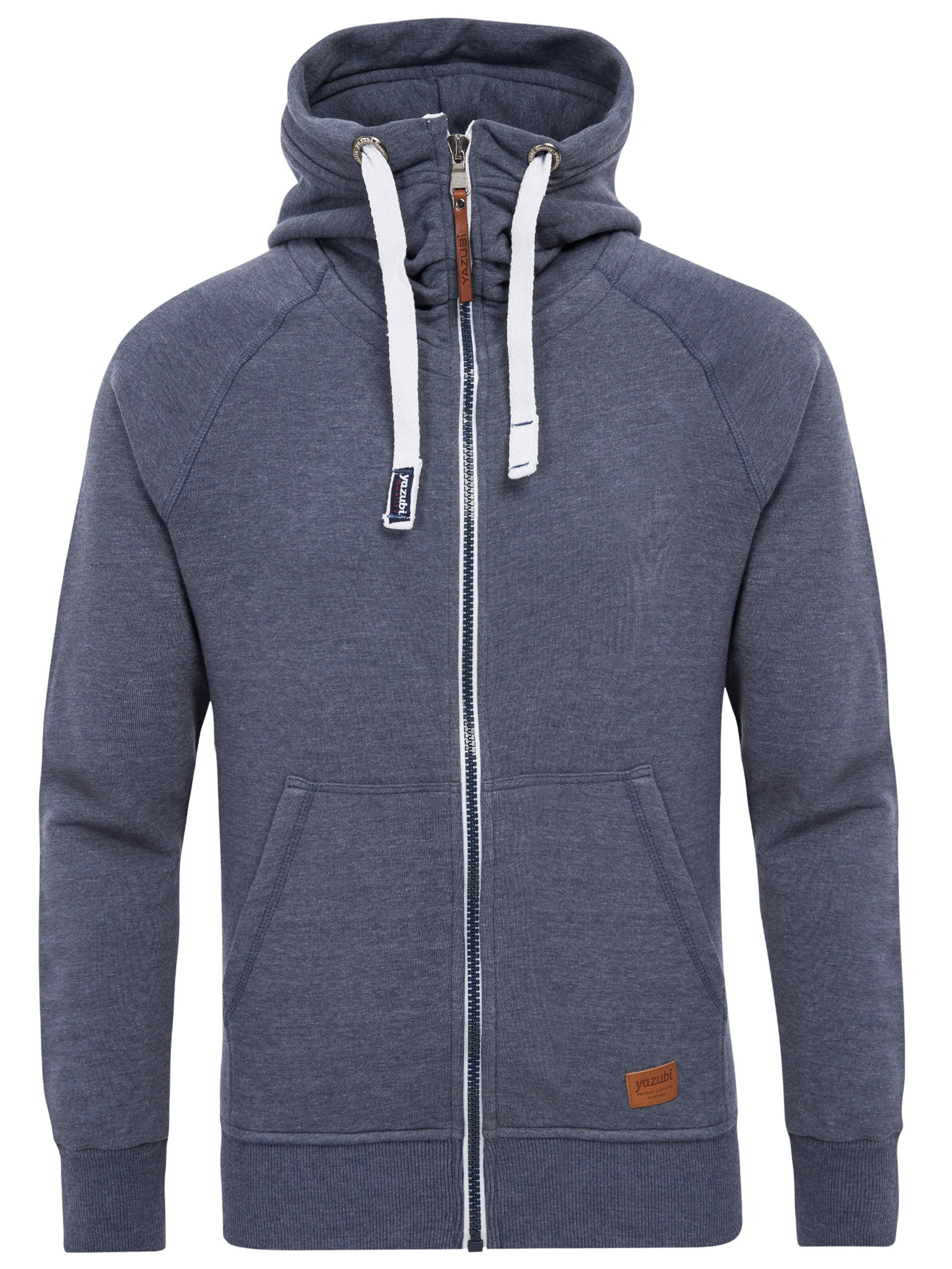 yazubi Zip-Up Hoodie 'Jacob' in Blue: front