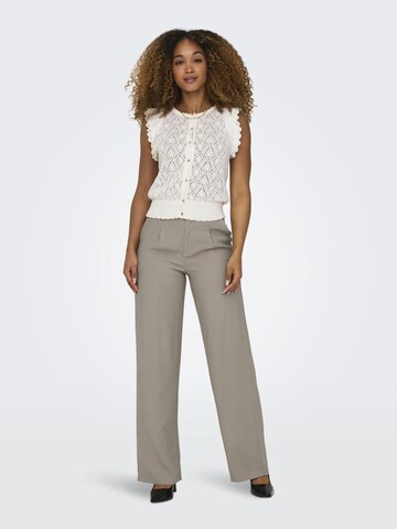 ONLY Wide leg Pleat-Front Pants in Grey