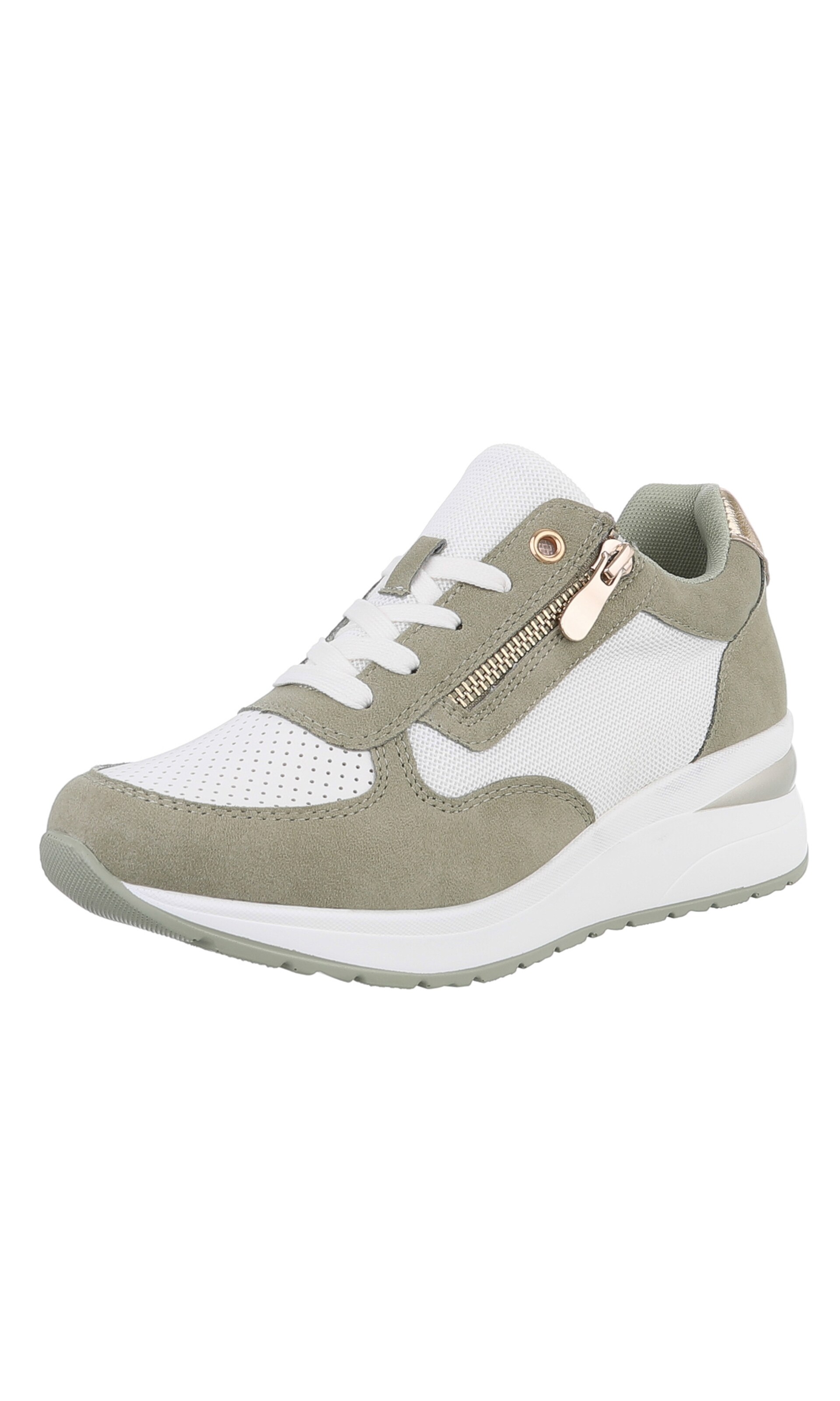 Ital-Design Sneakers in Gold / Pastel green / White, Item view