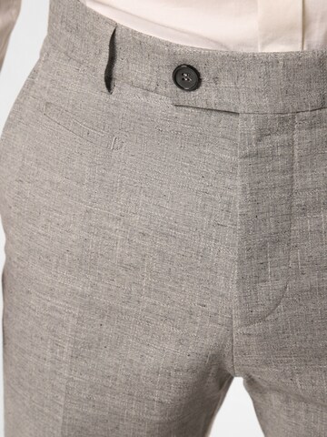 STRELLSON Slim fit Pleated Pants 'Luc' in Grey