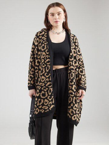 ONLY Carmakoma Gebreid vest 'CARJADE' in Bruin: voorkant