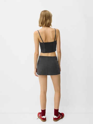 Bershka Skinny Nadrág - szürke