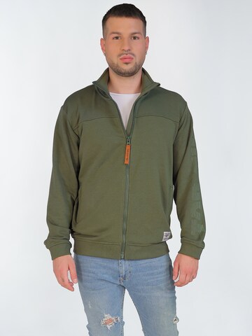 TOP GUN Sweatjacke in Grün: Vorderseite
