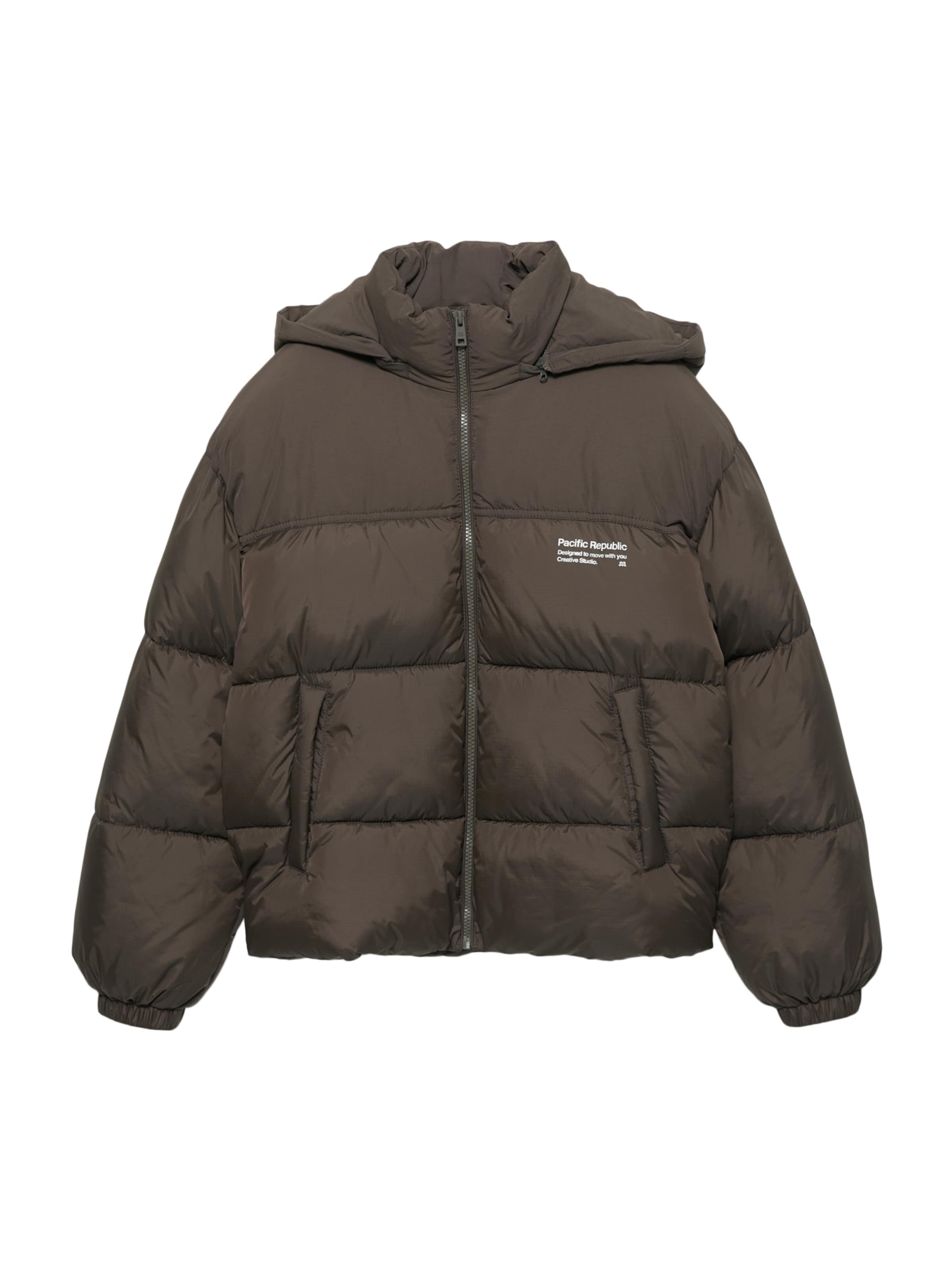 Pull&Bear Winterjas 'PACIFIC' in Bruin: voorkant