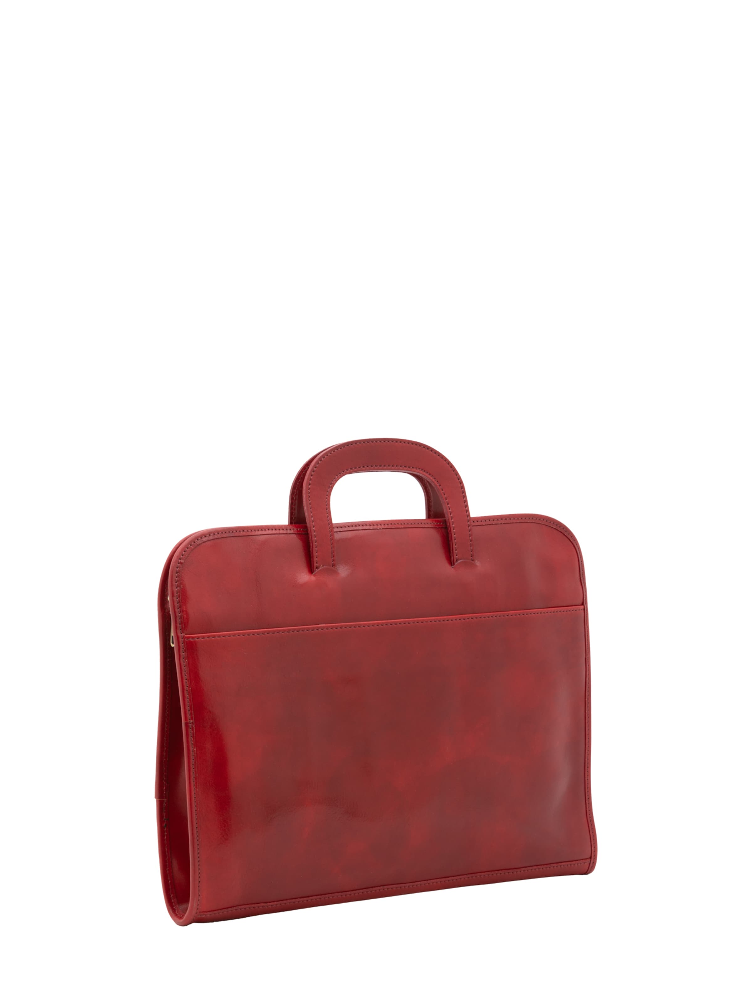 Valigetta ventiquattrore 'Borsa da lavoro uomo vera pelle con zip - Made in Italy' di I Fratelli in rosso
