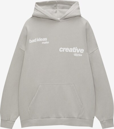 Pull&Bear Sweatshirt i ljusgrå / vit, Produktvy
