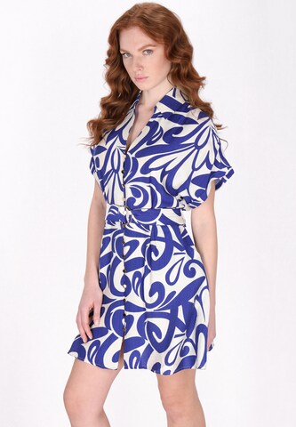 DreiMaster Klassik Blousejurk in Blauw: voorkant