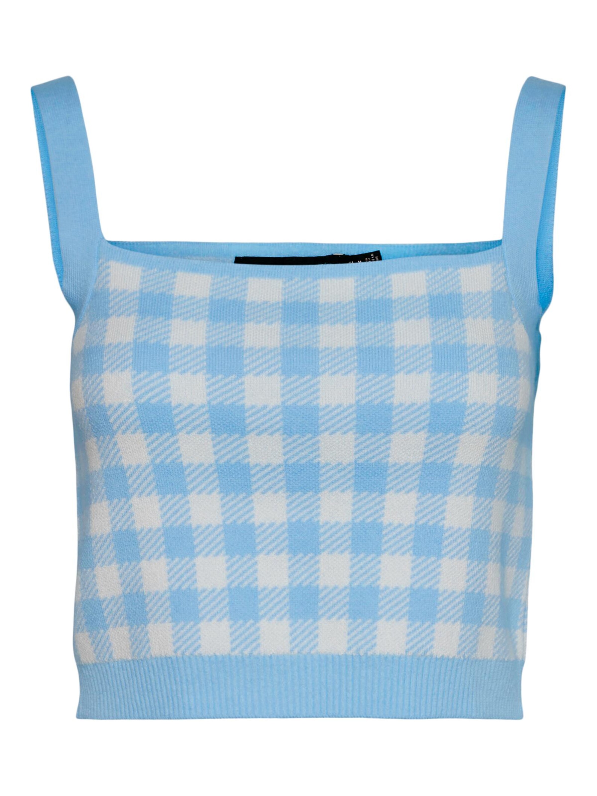VERO MODA Πλεκτό τοπ 'Gingi' σε γαλάζιο / λευκό, Άποψη προϊόντος