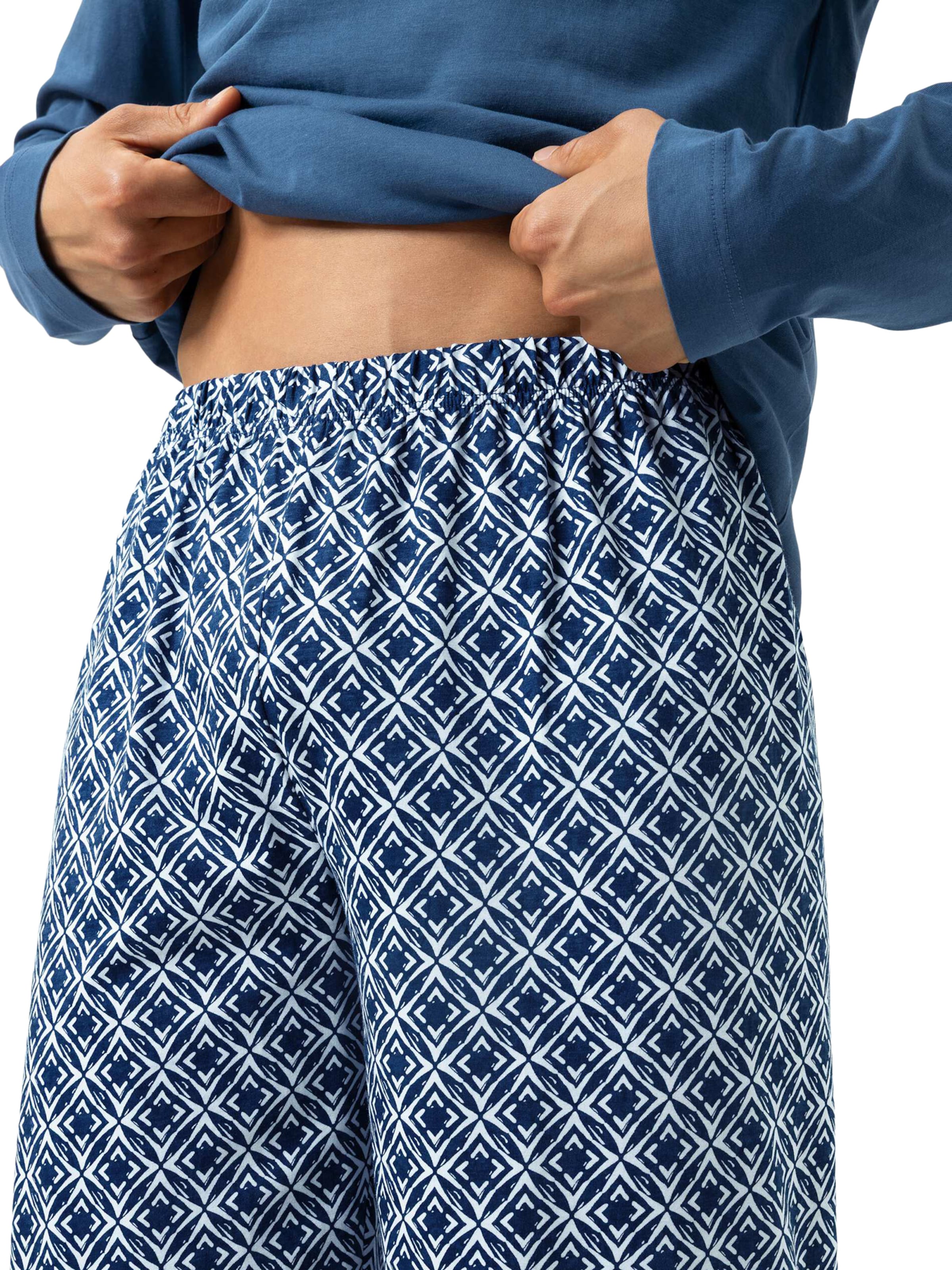 Mey Pyjama 'Silhouettes' in Blau