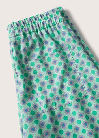 MANGO Wide leg Broek 'Jaipur' in Groen