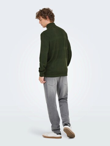 Only & Sons Knit cardigan 'ONSMalik' in Green