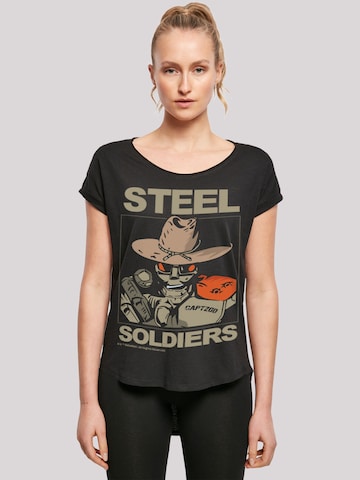 F4NT4STIC Shirt 'Retro Gaming STEEL SOLDIERS' in Black: front