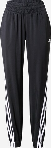 ADIDAS SPORTSWEAR Tapered Workout Pants in Black: front