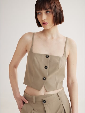 4TAILORS Toppi 'Ember' värissä beige: etupuoli