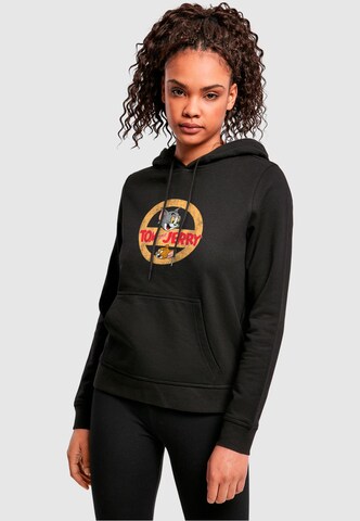 ABSOLUTE CULT Sweatshirt 'Tom And Jerry - Circle One' in Zwart: voorkant