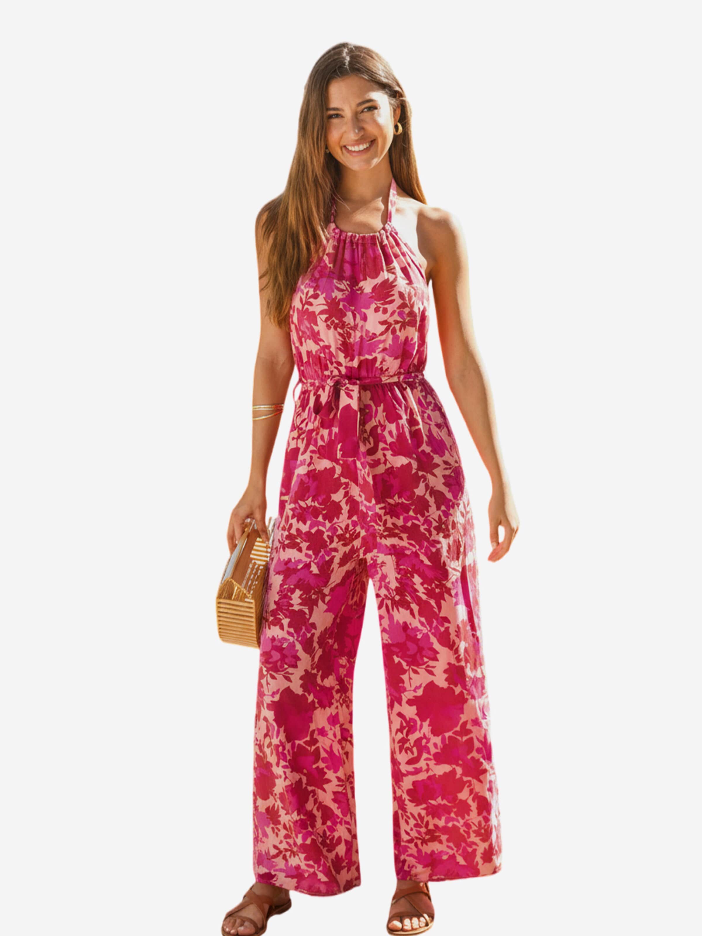 Cupshe Jumpsuit 'Halter straps'‌‌‌‌‌‌‌ in Pink: Vorderseite