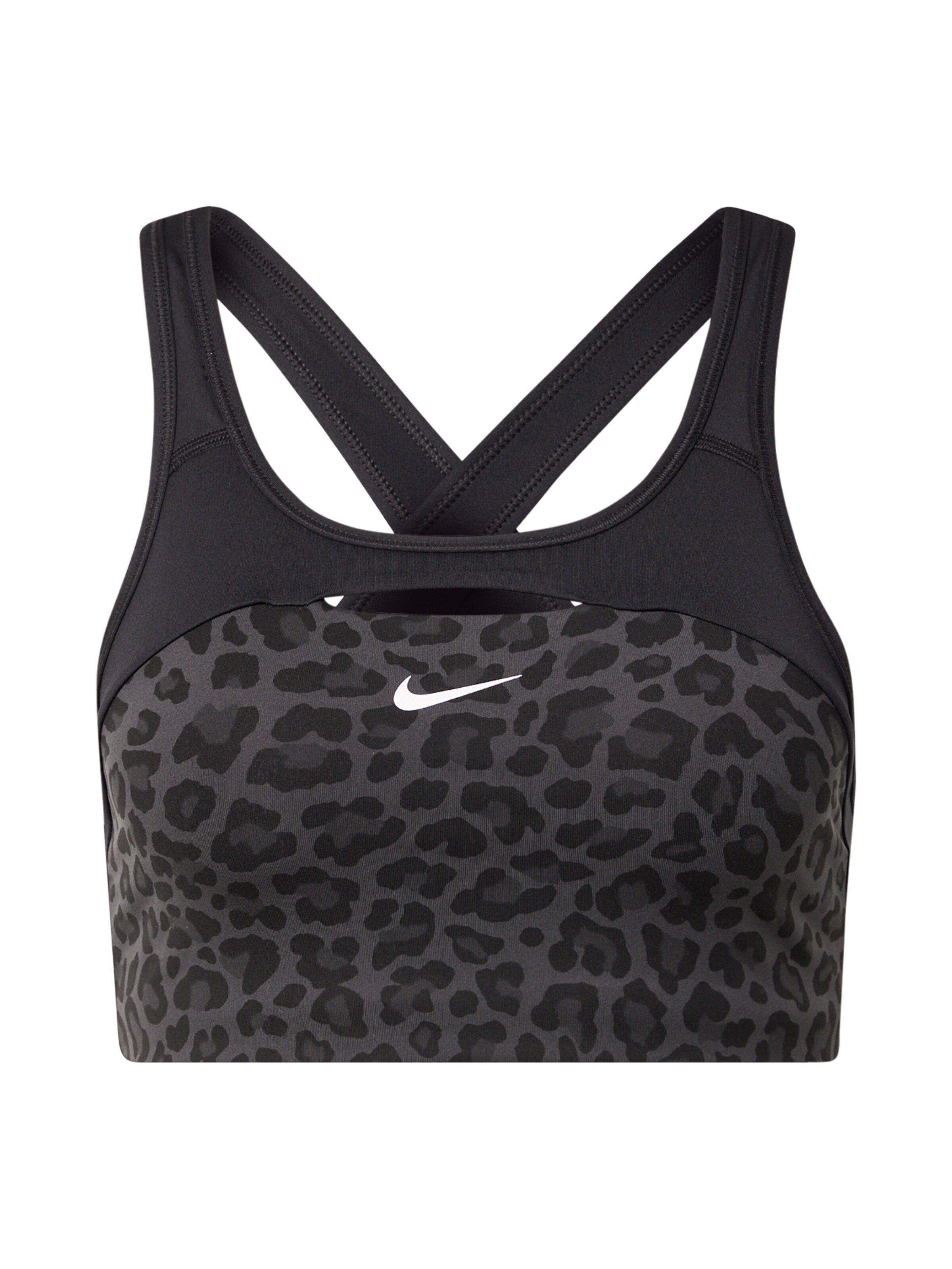 NIKE Sport-BH in anthrazit / dunkelgrau / weiß, Produktansicht