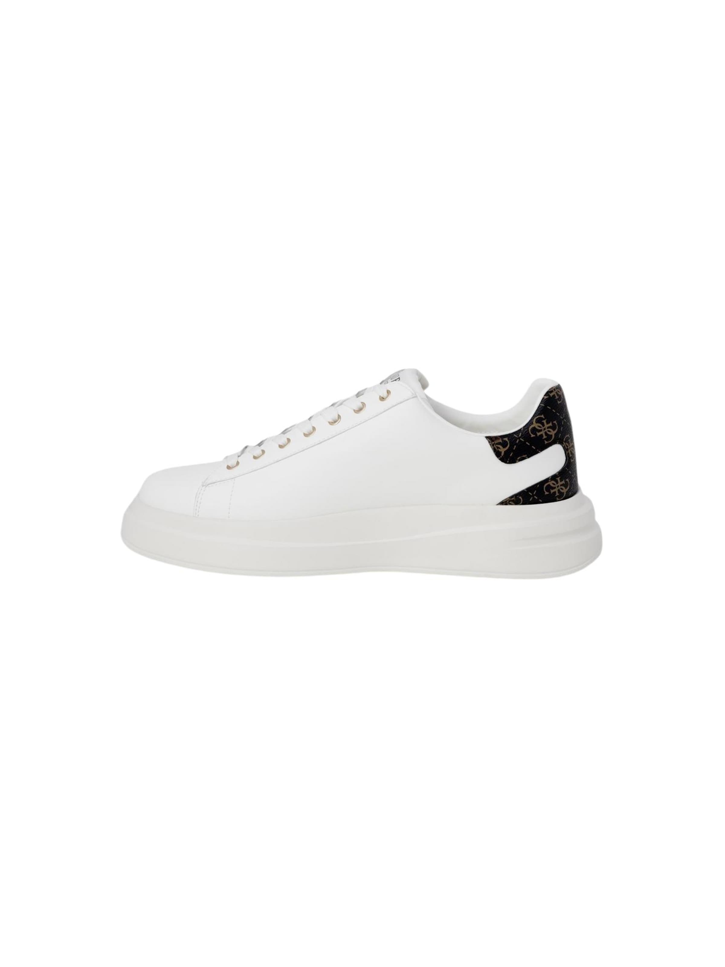 Sneaker bassa 'ELBA FMPVIB LEA12' di GUESS in bianco