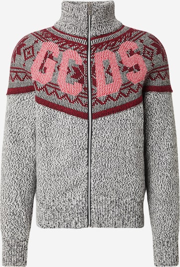 GCDS Neuletakki 'SNOW' värissä tummanharmaa / pastellioranssi / punainen, Tuotenäkymä