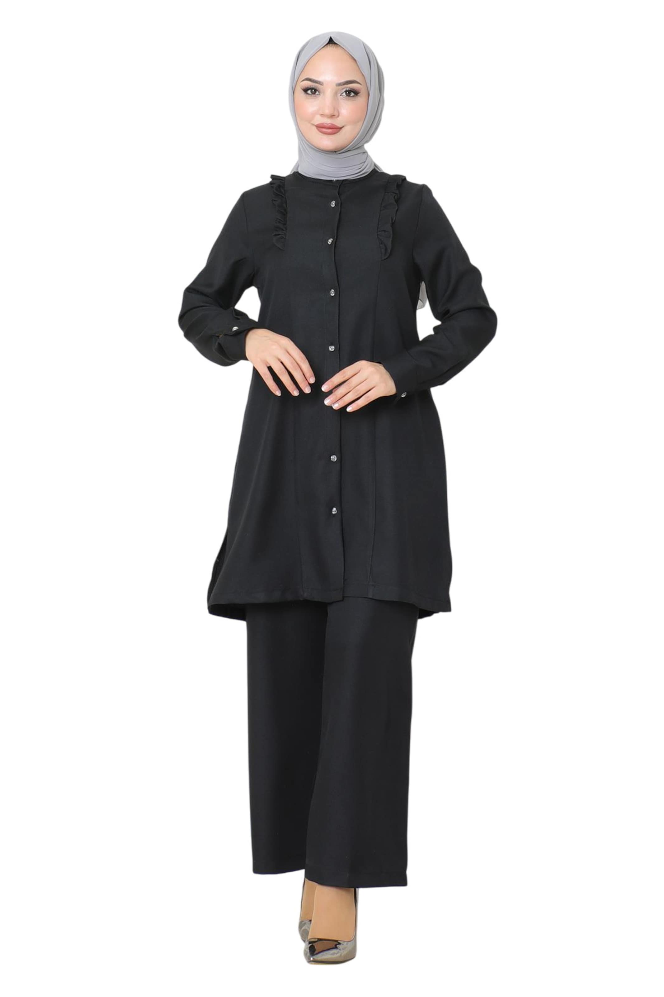 MODAMIHRAM Hosenanzug in Schwarz: Vorderseite