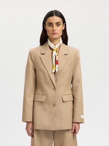 Blazer 'SLFAMOUR' SELECTED en beige : devant