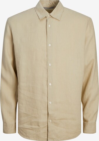 JACK & JONES Button Up Shirt 'Lawrence' in Brown: front