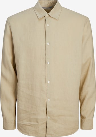 JACK & JONES Regular fit Button Up Shirt 'Lawrence' in Brown: front