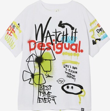 T-Shirt Desigual en blanc : devant