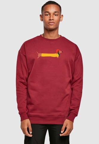 Merchcode Sweatshirt 'Christmas Dog' in Red: front