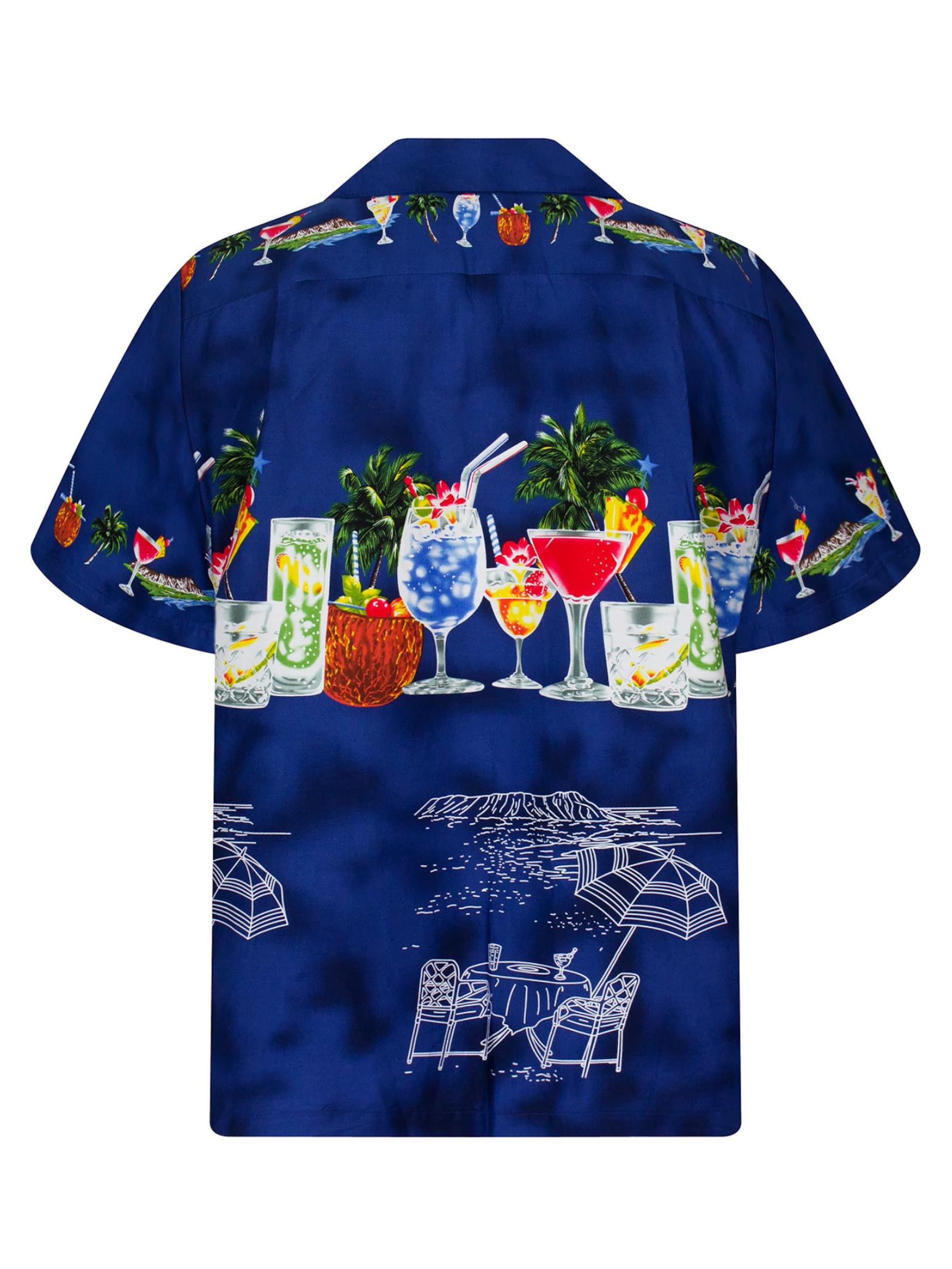 KY's Regular Fit Hemd 'Cocktail Brustdruck'‌‌‌‌‌‌ in Blau