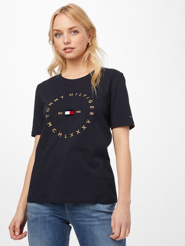 T-shirt TOMMY HILFIGER en bleu : devant