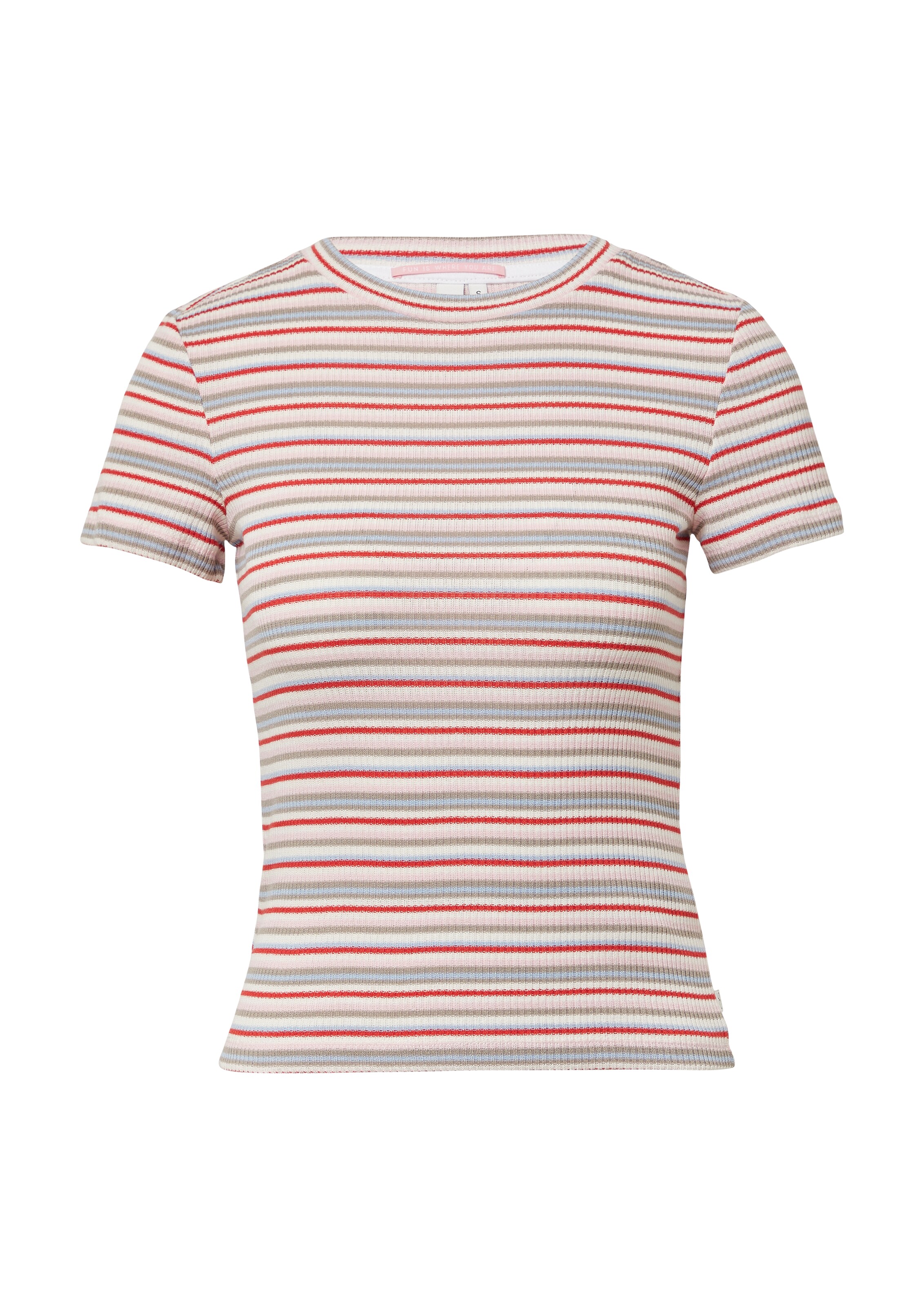 QS Shirt in Beige: voorkant