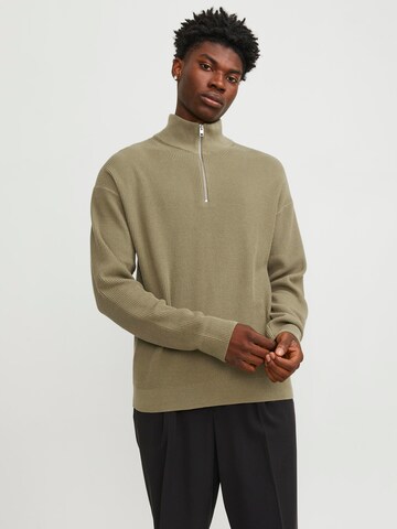 JACK & JONES Sweter 'SPRING' w kolorze zielony