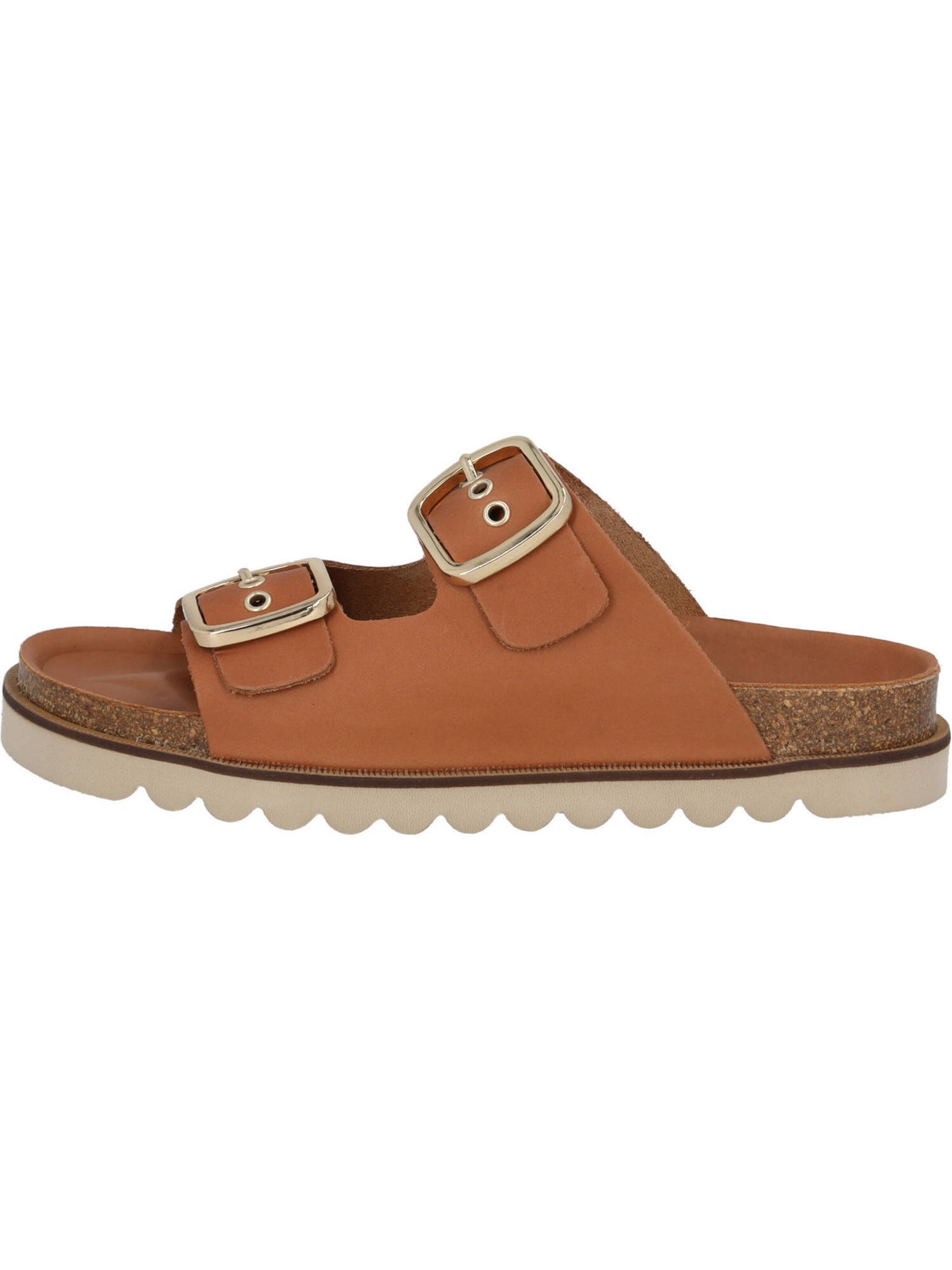 Palado by Sila Sahin Pantolette 'Korfu' in Braun: Vorderseite