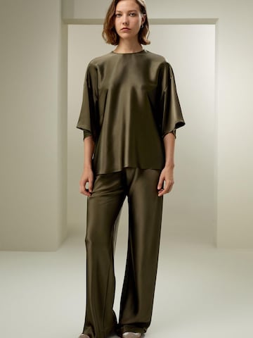 Camicia da donna 'LILYSILK Lässige Rundhals Seide Bluse' di Lilysilk in verde