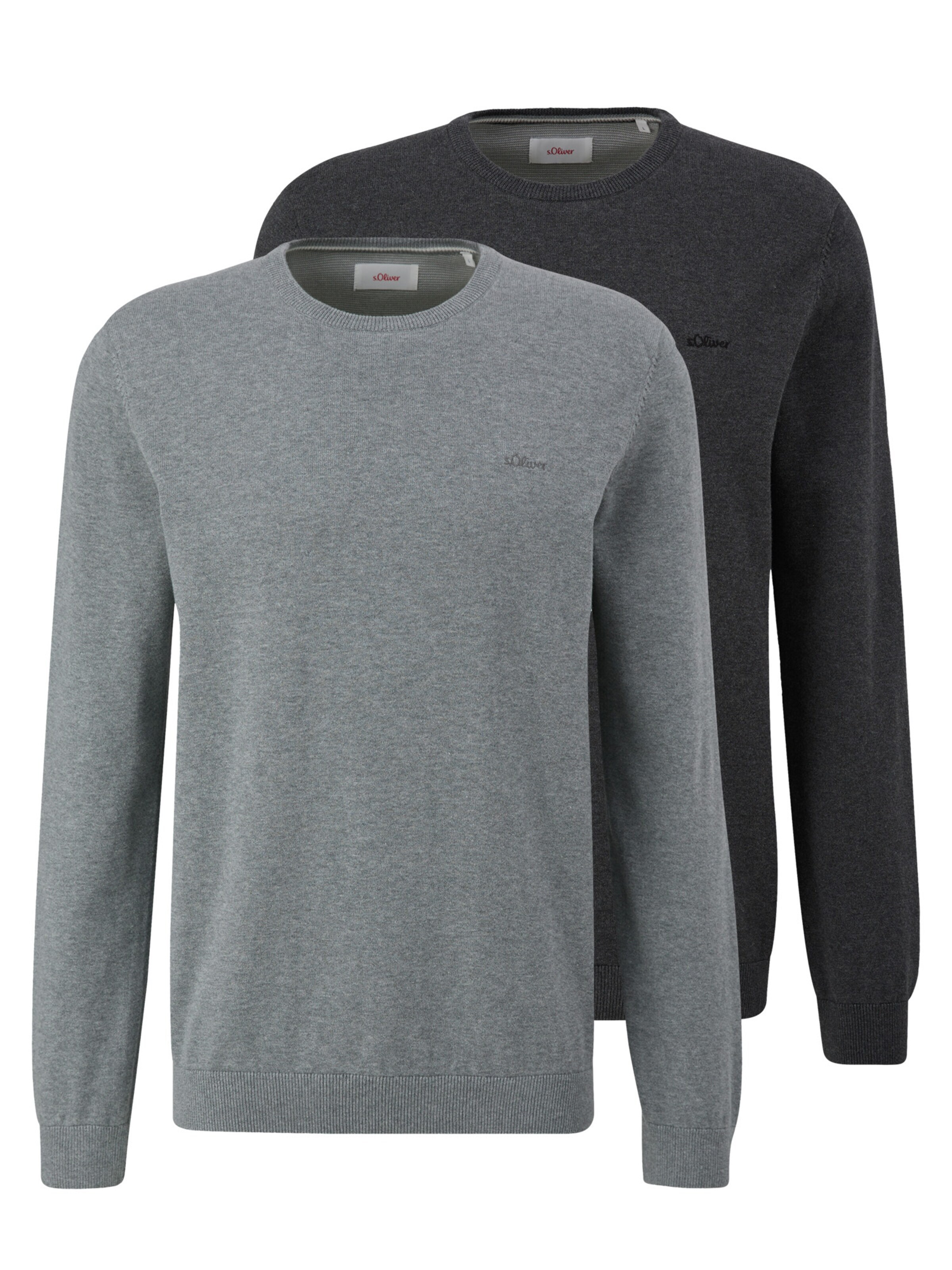 s.Oliver Pullover 'Basic'‌‌‌‌‌‌‌‌ in Grau: Vorderseite