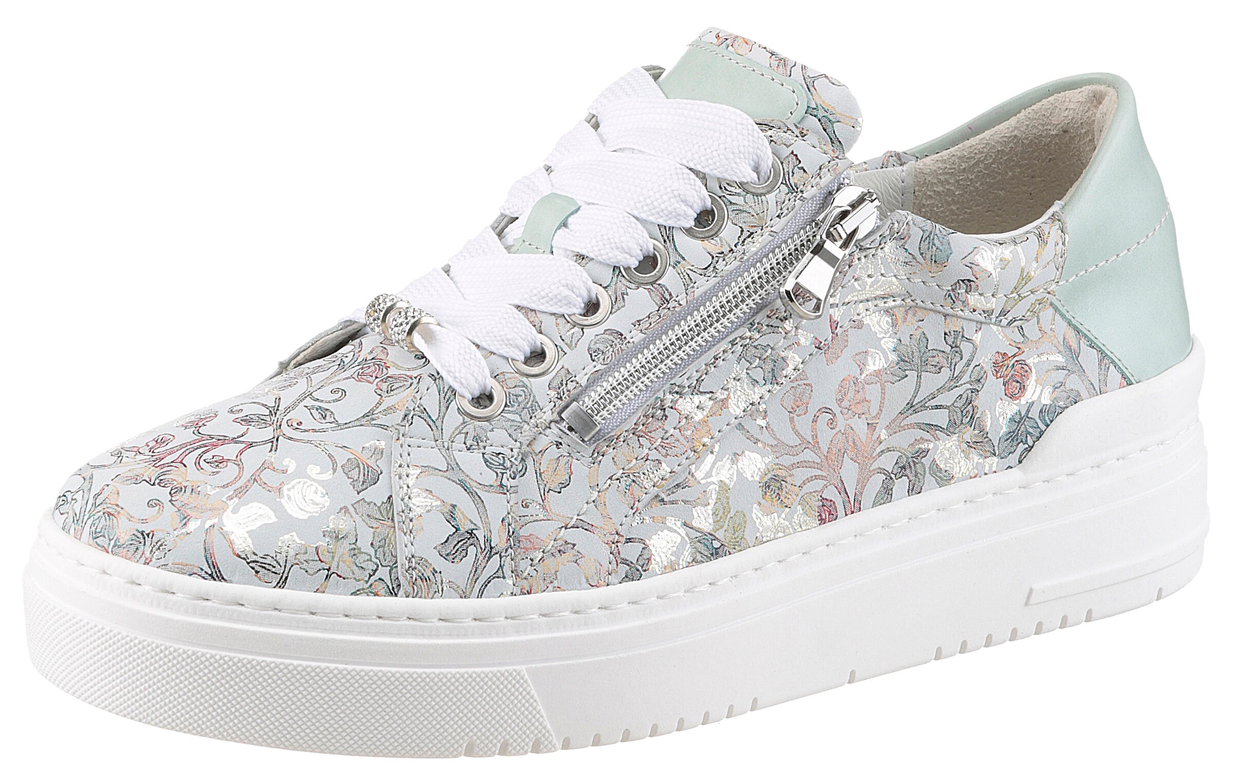 WALDLÄUFER Sneaker in mint / orange / schwarz / silber, Produktansicht