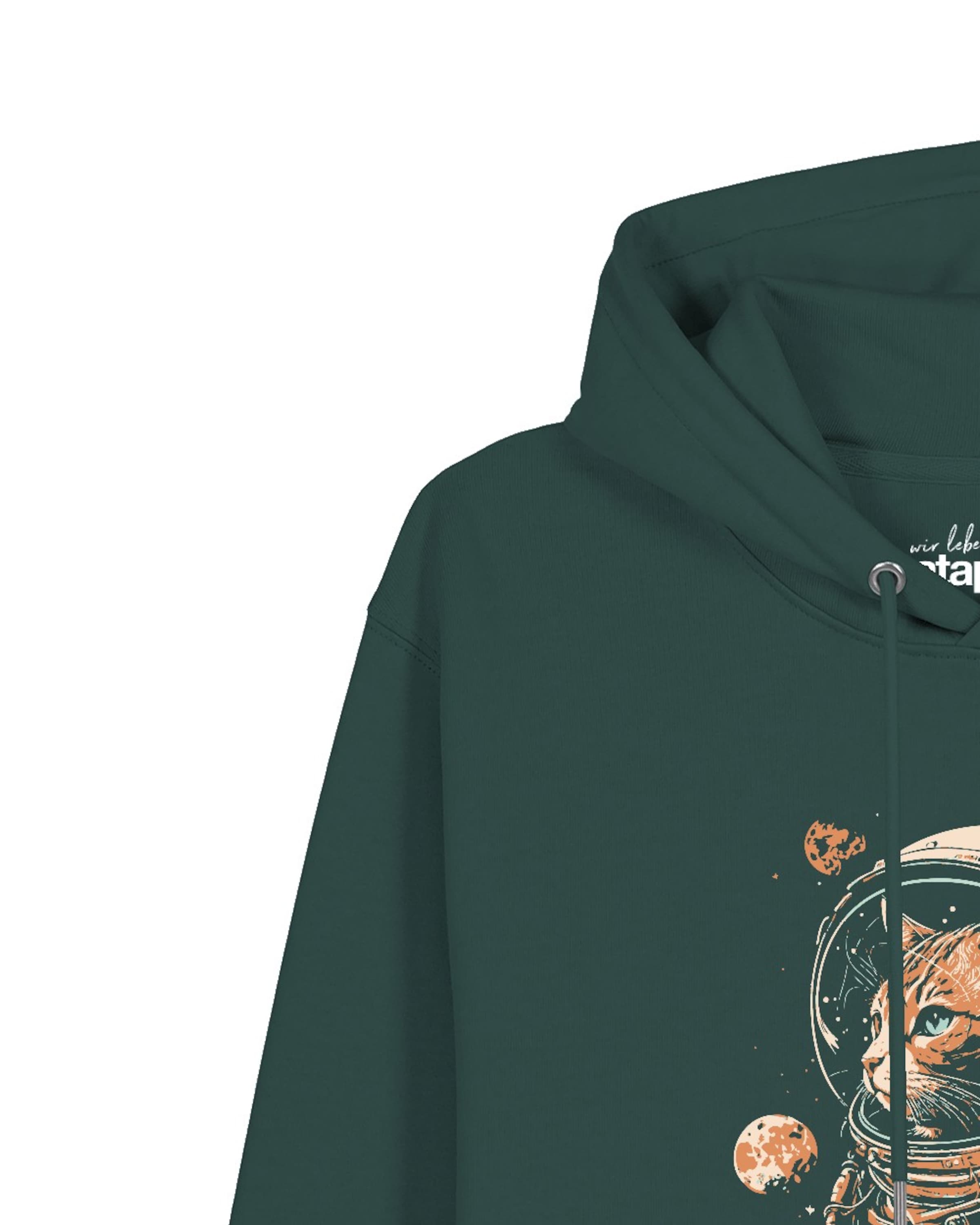 Sweat-shirt 'Catstronaut ' Watapparel en vert