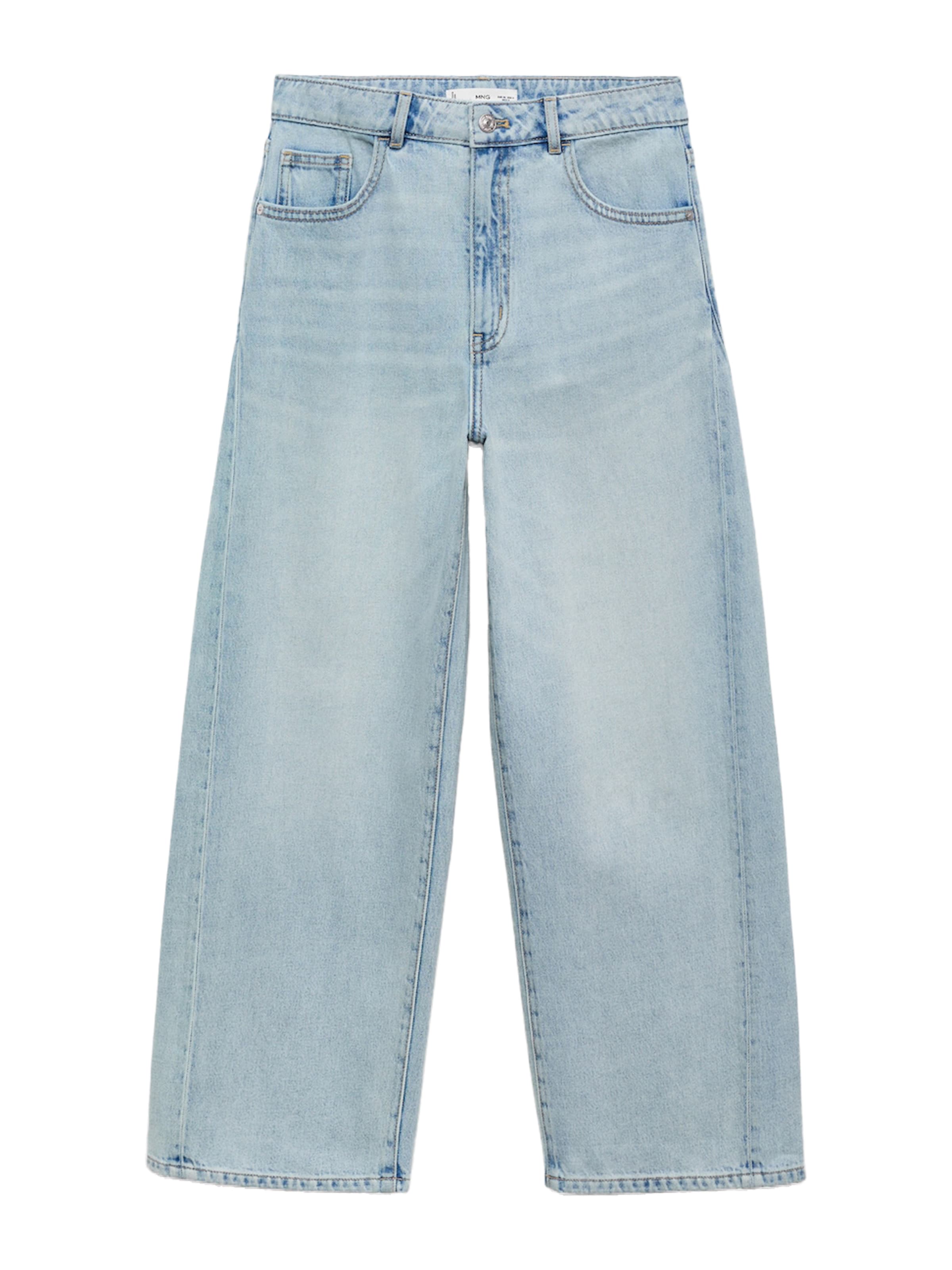 Wide leg Jeans 'IVANNA' de la MANGO pe albastru: față