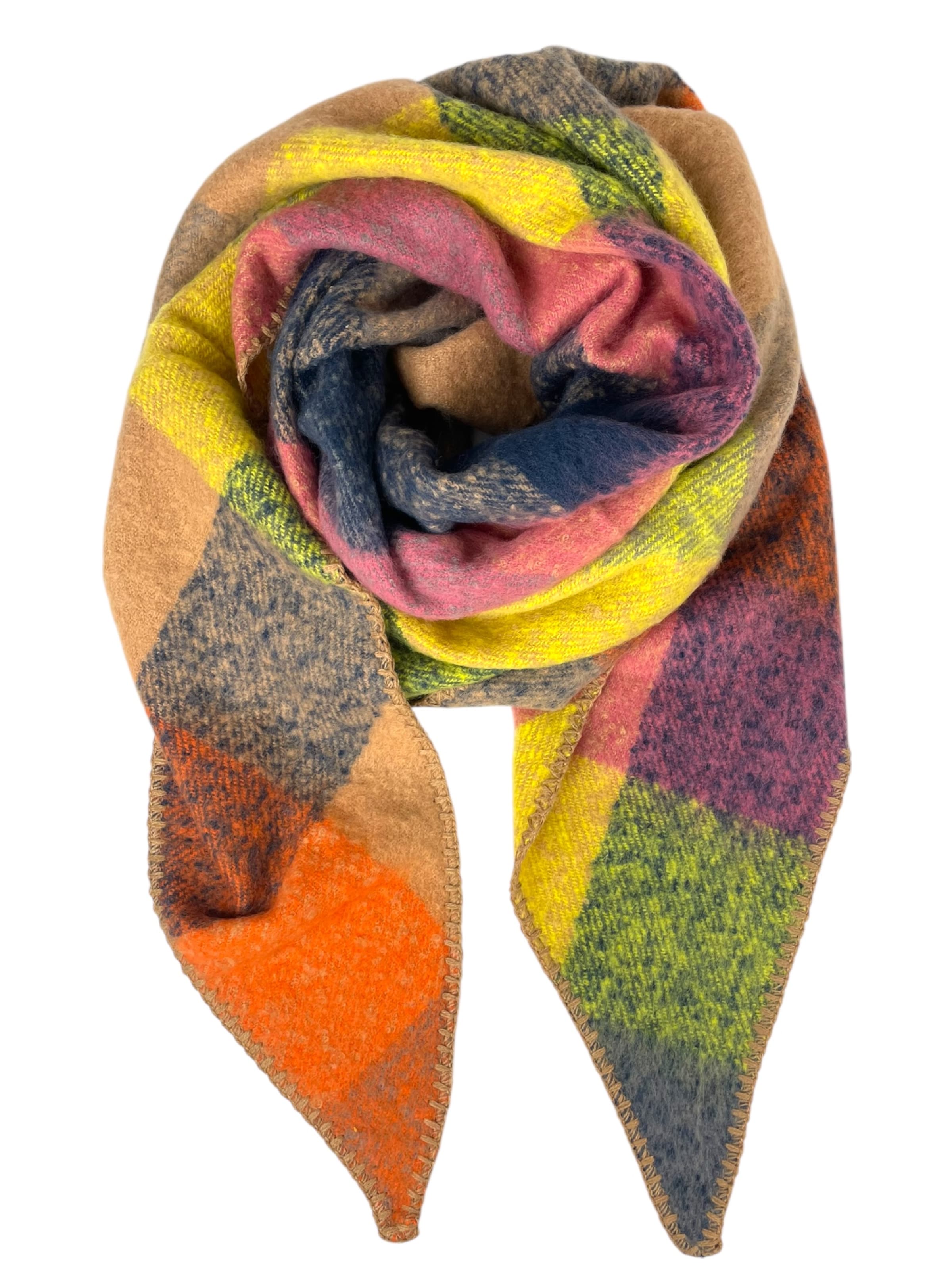 Kumixi Sjaal 'Karo' in Gemengde kleuren: voorkant