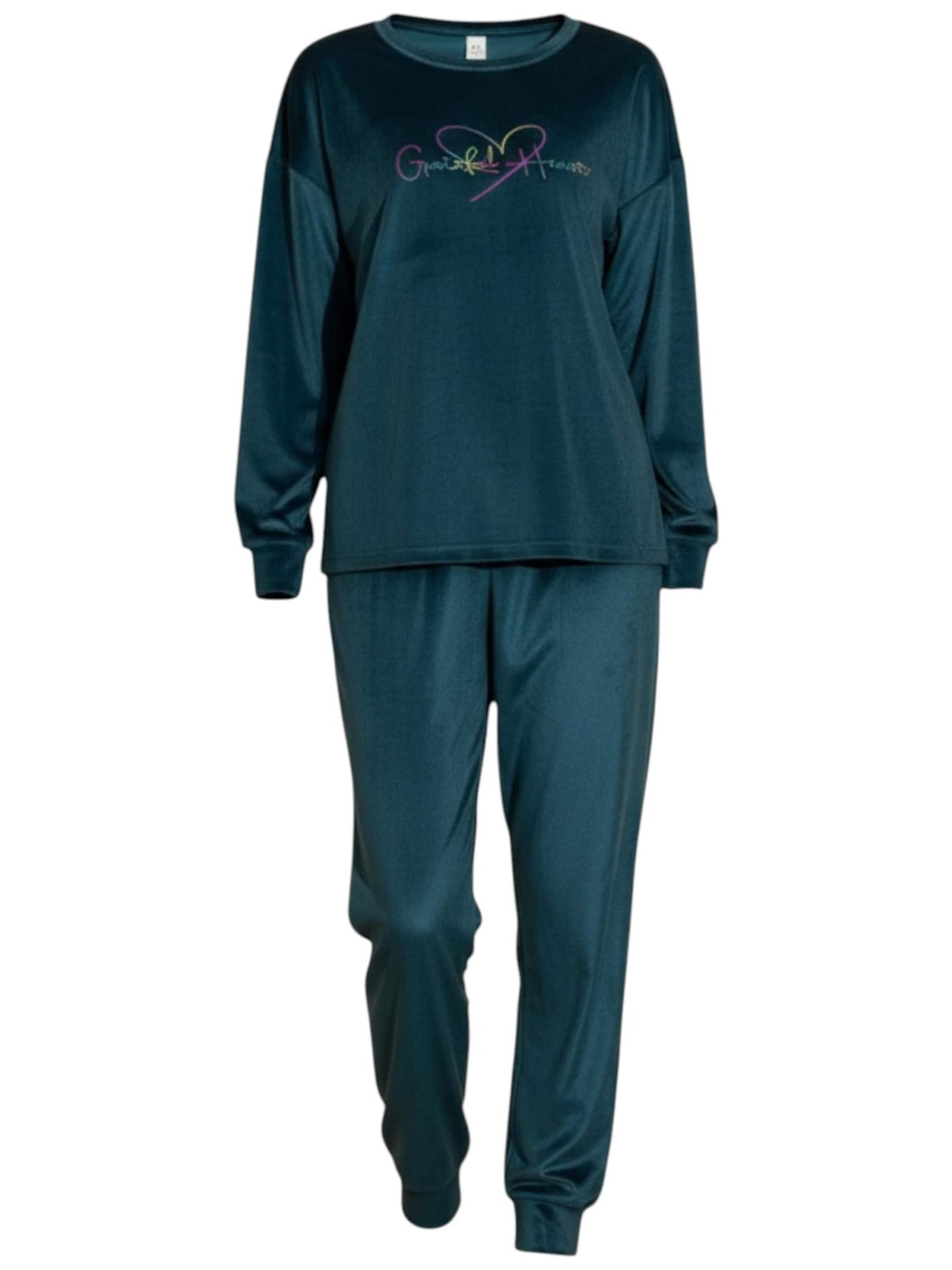 fashionshowcase Pyjama 'VelvetDream'‌‌‌‌‌ in Grün: Vorderseite