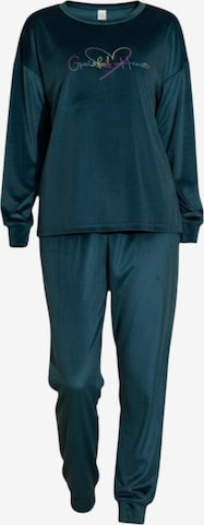fashionshowcase Pyjama 'VelvetDream' in Groen: voorkant